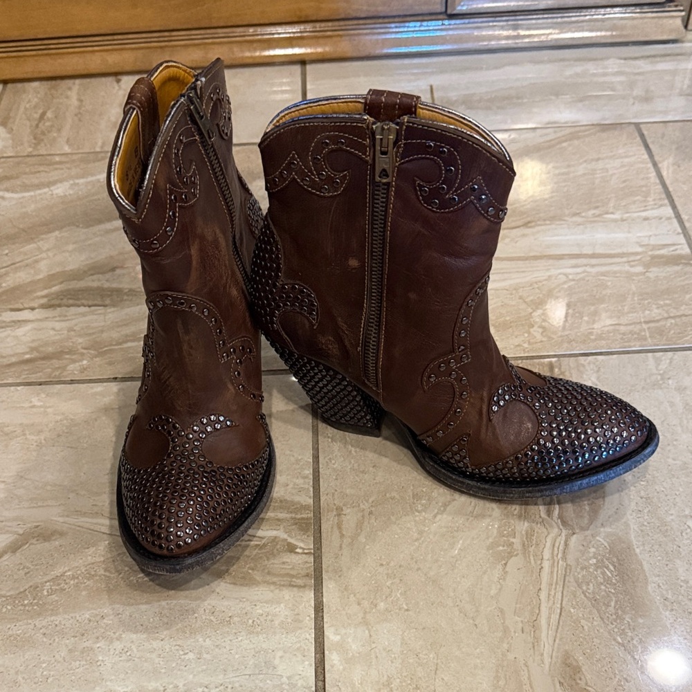 Old Gringo Brass Donna Stud Pave Boots